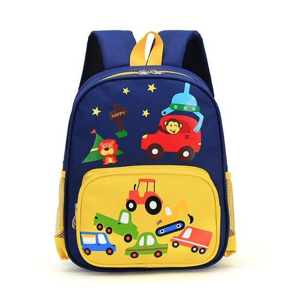 Zaino da stampa leggero per bambini Ragazzi Car World Borse da scuola per cartoni animati per bambini Zaino impermeabile Ragazze Bookbag Mochila 220707