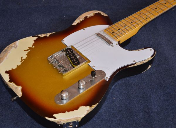 

aged telecaster electric guitar body alder neck maple 3ts metal