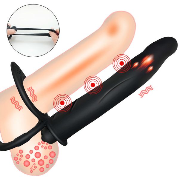 Double Vibrator Sexy Toys Penis Strapon Penetration Dildo Strap no plugue anal para homem adulto Begin L1 itens de beleza