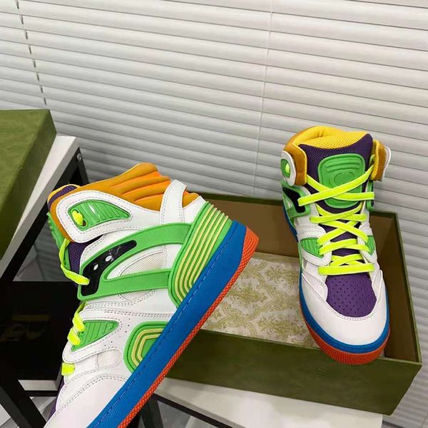 

luxury thick bottoms women dress shoes high basket sneakers classic elastic band breathable first class leather outdoor running basketball t, Black