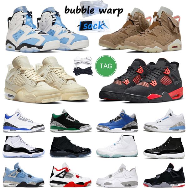 

with box jordns men women basketball shoes 4s university blue red thunder sail 6s unc mens obsidian flint outdoor trainer, Black