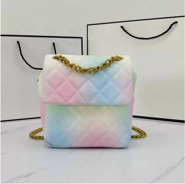 

fashion flap pu ladies backpack designer bags multi-color/solid color shoulder bags gold-tone metal chains classic handbags diamond quilting