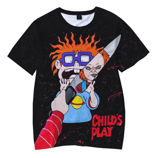 Korku Filmi Çocuk Oyunu Chucky 3d Baskı Tişörtleri Erkek Kadınlar Yaz Moda Gündelik Komik T-Shirt Hip Hop Sokak Giyim Tee Tops 220411