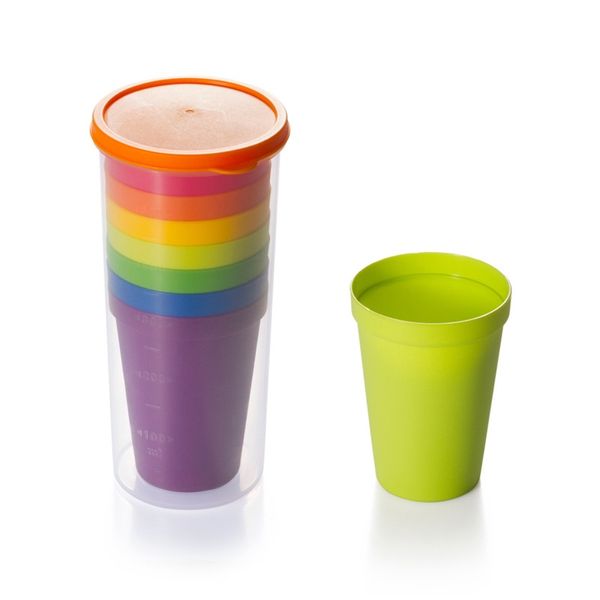 8pc wiederverwendbare Plastikbecher Tassen Regenbogenfarben Outdoor Picknick -Trinkbecher Home Party Kinder Wasserbecher Getränke 20220616 D3