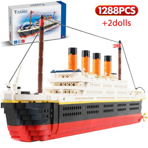 

pcs city mini world famous film rms titanic ship model building blocks numbers boat friends bricks toys for children gifts j220624