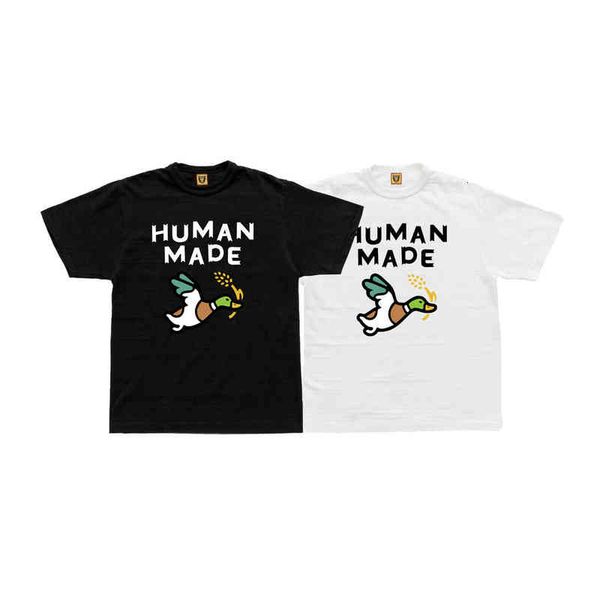 

designer men's t-shirt 2022 summer flying duck wheat print bamboo cotton men's and women's short sleeve t-shirt, White;black