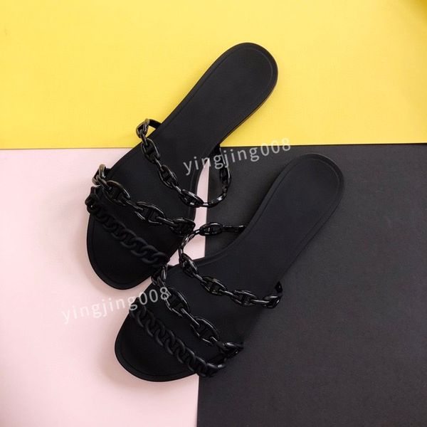 

slippers mens womens slider slides sandals rubber and fur designer flat sole slipper embossingsliders size35-41, Black
