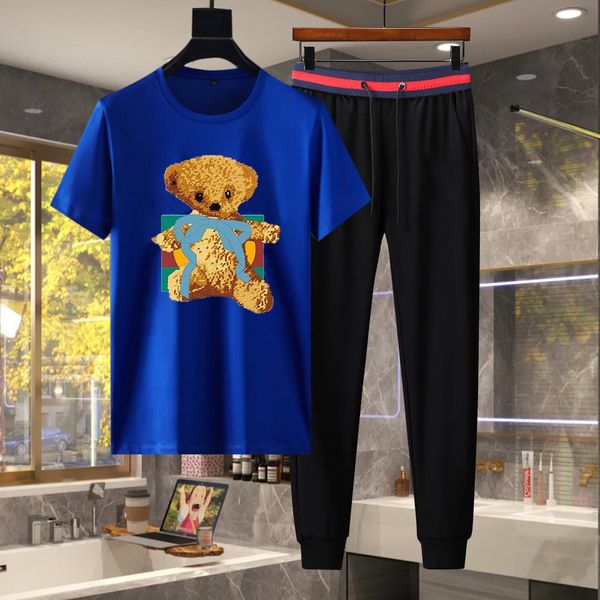 

beach tshirt designers tracksuits summer mens suits fashion t shirt seaside holiday shirts luxury set outfits sportswears blmo, Gray