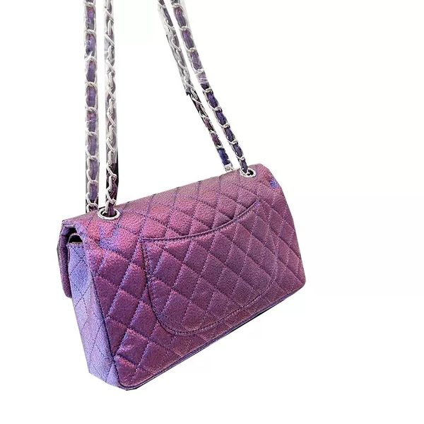 

designer womens shiny color flap bags quilted matelasse chain rectangle silver hardware turn lock crossbody shoulder multi pochette handbags