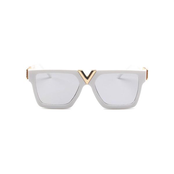 

selling woman sunglasses millionaire designer glasses 6 color optional fashion men eyewear gold v letter frames shades beach e217o, White;black