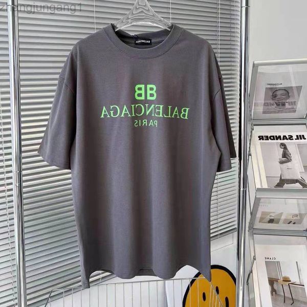 

designer parishika color letter printing short t-shirt balenciga balancigas double b printed short sve t-shirt men's and women's, White;black