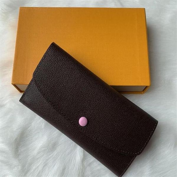 

9 colors wallets fashion single zipper pocke men women leather wallet lady ladies long purse with orange box card d60136200n, Red;black