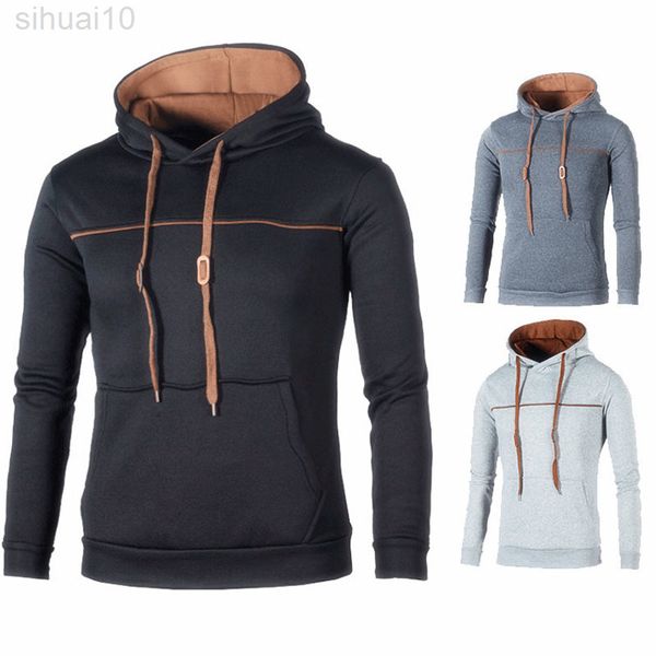 

mannen truien sweatshirt casual mannen kleding nieuwe herfst winter sport mannelijke hooded sweater mode streetwear my614 l220730, Black