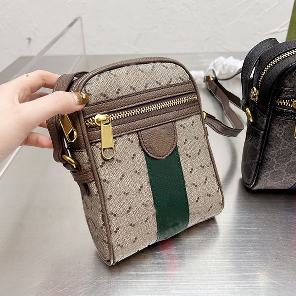 

camera bag shoulder cross body bags women handbag purse canvas genuine leather splicing classic letter stripe zipper opening cell phone pock