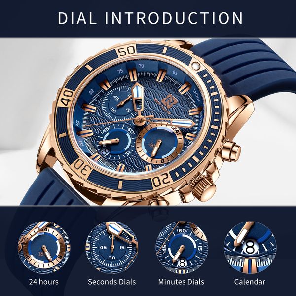 

2022 men's watch quartz multiple colour the new luxury classicwatch personalise fashion business gift men water pattern calendar sports, Slivery;brown