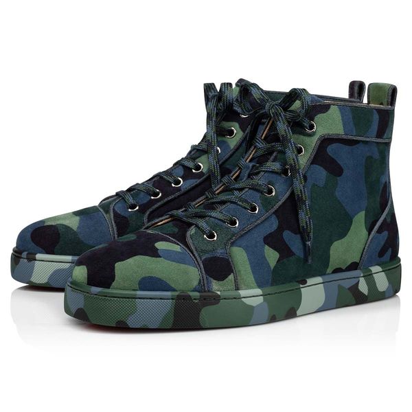 

luxury brands mens casual shoes studded sneakers red bottom shoe high sneaker lace up trainers orlato platform trainer with box, Black