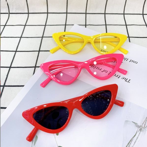 Vintage New Cat Eye Kids Sunglasses Sun Girls Girls Small Triangle Frame Gift Sun Gita