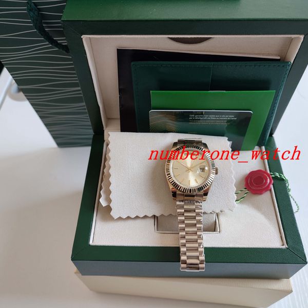 

midsize watch factory make automatic woman mens watches 118238 18238 champagne stick dial 36mm stainless steel strap watch diving super lumi, Slivery;brown