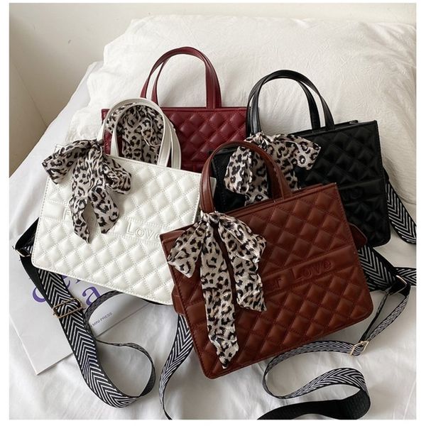 

autumn and winter tote women's large capacity fashion wide belt single silk scarf diamond grid 50% off shop clearance