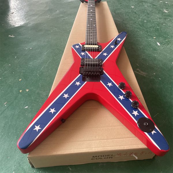 

custom electric guitar dimebagdarrell rebelflag red guitar