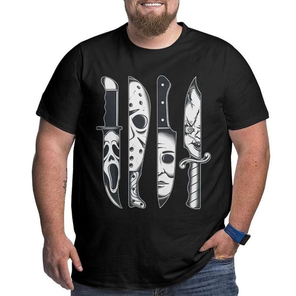 Erkek Tişörtler Bıçaklar Korku Filmi Cuma 13 Cadılar Bayramı Goth Kötü T-Shirt Erkekler Komik Pamuk Büyük Tee Büyük boy 4xl 5xl 6xl Giyim