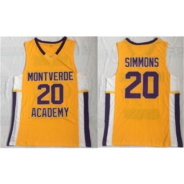 

xflsp montverde academy 20 ben simmons jersey stitched embroidery men basketball college jerseys high school uniform wears, Black