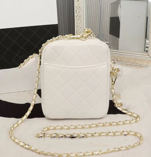 

mini camera bag lambskin classic diamond quilted hardware braided chain with handle zipper internal spacer crossbody bag luxury designer sho