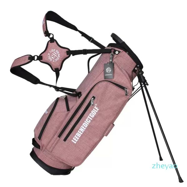 

golf bags men women portable rack bag with braces bracket stand support lightweight anti-friction golfing gun package, Black;red