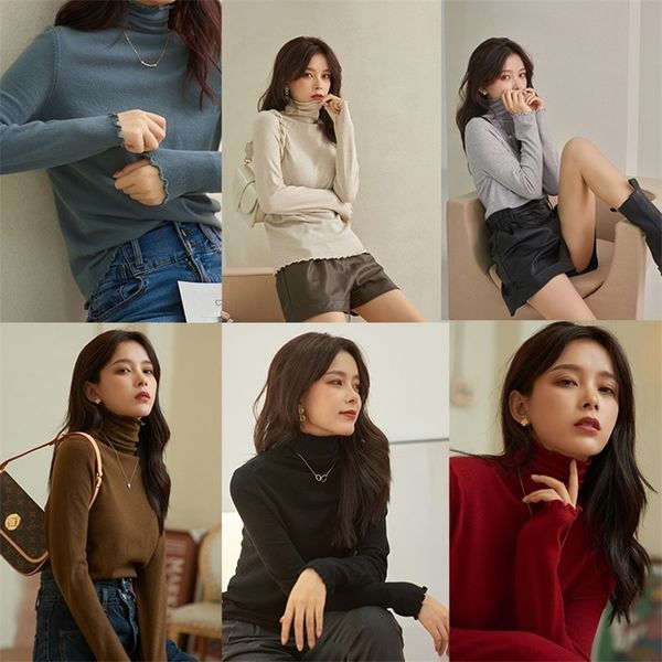 

mishow winter sweaters for women solid turtleneck soft warm casual female pullovers 6 colors fahion sweaters mx20c5577 201221, White;black