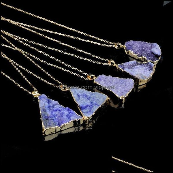 

pendant necklaces natural crystal quartz healing point necklace original stone jewelry chains vipjewel drop delivery 2021 pen vipjewel dh76h, Silver