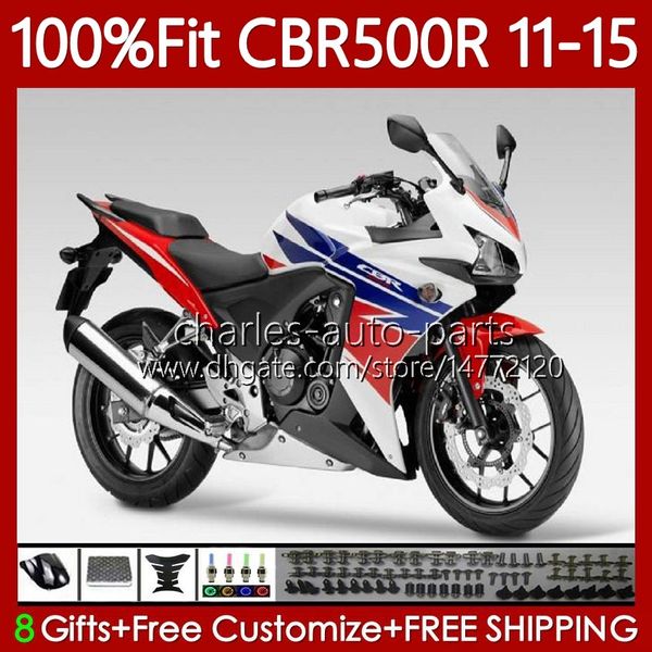 Bodys de Molde de Injeção para Honda CBR500 RR Red Blue CBR 500 R CC 500R RR 11-15 Bodywork 126No.17 CBR500R 11 12 13 14 15 CBR500RR 2011 2012 2015 2015 Kit de Feira do OEM