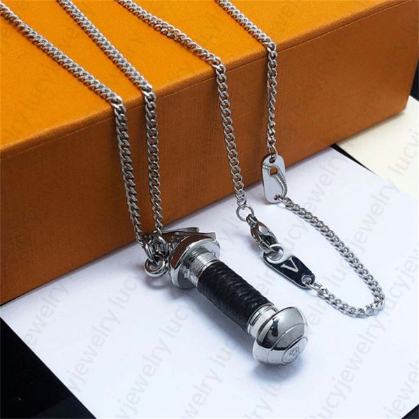 

pendant necklace designer fashion necklaces for man woman personality dumbbell metal good quality, Silver