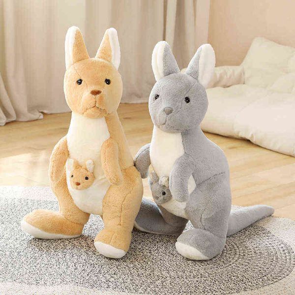 Cm gigante criativo kangaroo pop cuddle animal macio mãe de pelúcia e bebê luxuoso brinquedo de presente fofo para crianças j220704