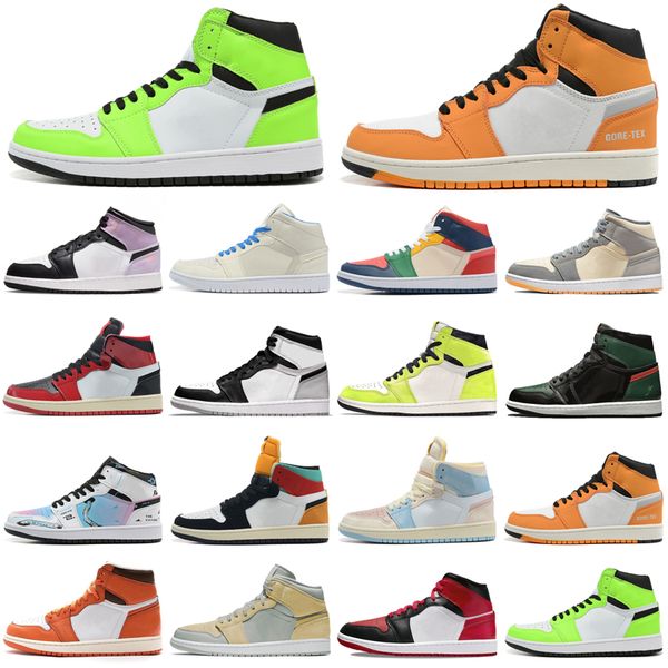

basketballs shoes jumpman 1 men trainers green white chicago reimagined 1s sneakers patent bred stage haze gym red women sports visionaire c