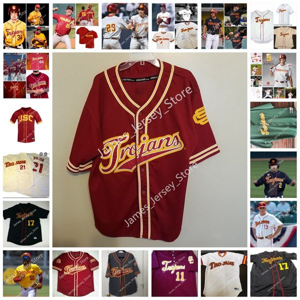 

ncaa custom usc trojans college baseball jersey 39 jason starrels 41 ethan firestone 43 kyle wisch 44 malikai wickley 45 jaden agassi 50 har, Black