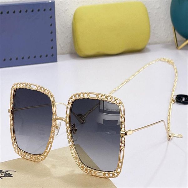 

fashion trend designer women sunglasses 1033 vintage square shape hollow frame chain glasses avant-garde wild style an283h, White;black