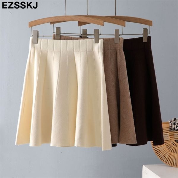 

autumn winter short sun skirt for women girls mini sweater a-line high-waist s 220317, Black