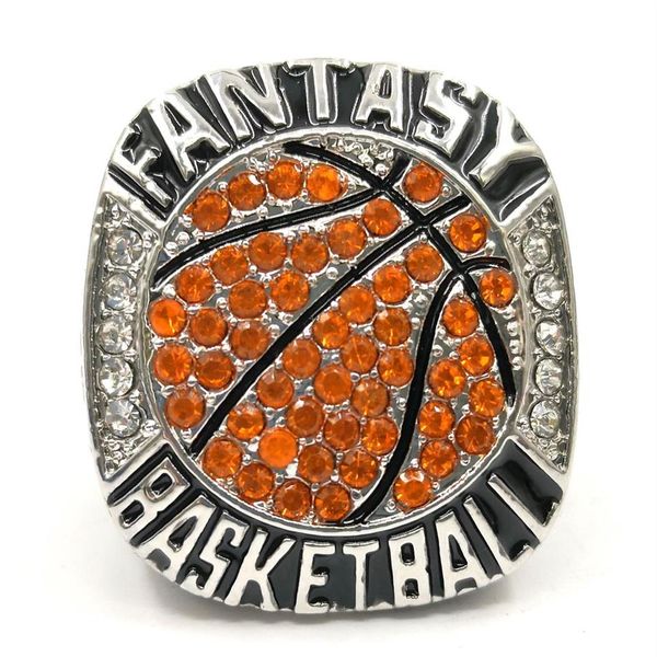

great quatity 2021 fantasy basketball league championship ring fans men women gift ring size 9-13210u, Silver