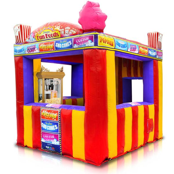 

custom 10x8ft inflatable concession stand tent carnival treat shop ice cream french fry beach bar food booth for sale