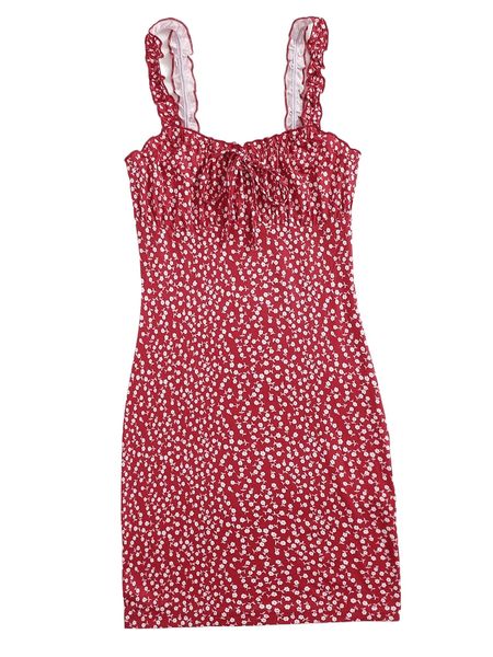 

ditsy floral ruched bust frill trim bodycon dress o6ut#, Black;gray