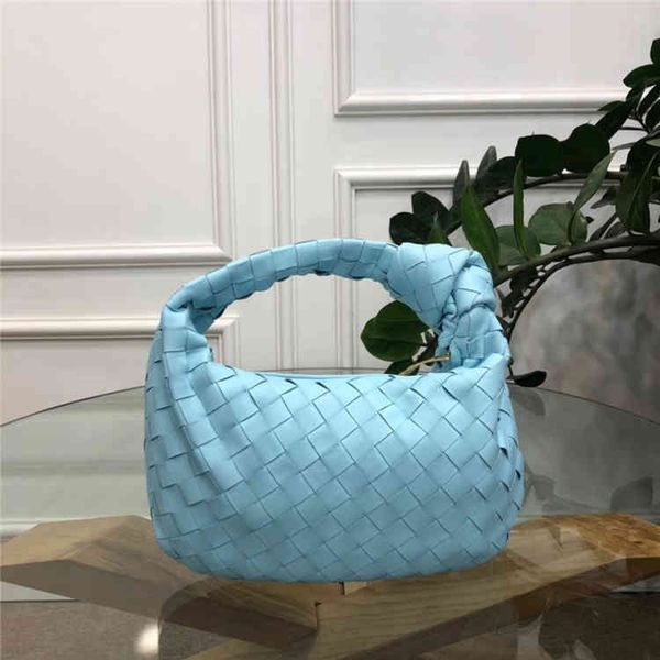 

designer handbags bottegav venetas spring and 2022 summer jodie handbag imported original sheepskin woven round mini hobo underarm bag u0hs