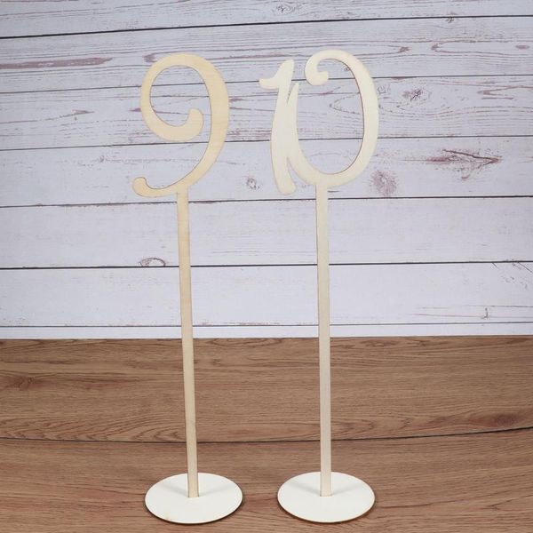 Numeri da tavolo per decorazioni per feste Numero di matrimonio per legno 1 Ricevimento vintage 10 Con supporto Supporti per stand Matrimoni Carta in legno rustico Nome Pla