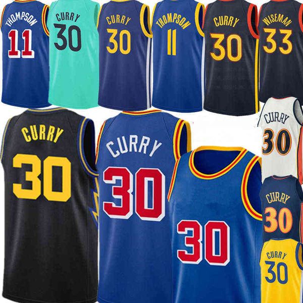 

75th stephen 30 curry jersey klay 11 thompson basketball jerseys blue 33 wiseman men green white s-xxl