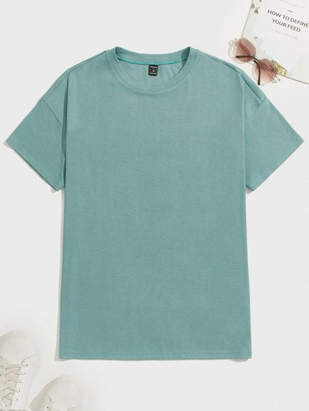 

men solid drop shoulder tee u1cs#, White;black
