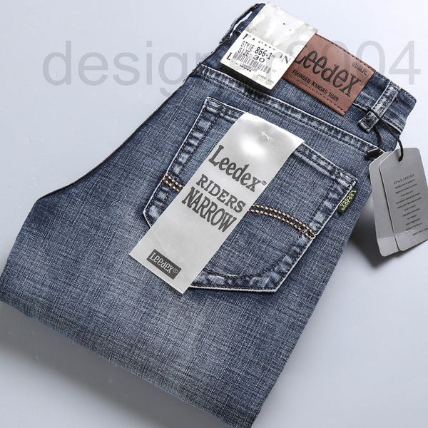 

men's jeans designer 2021 summer fashion brand simple two color new jeans men's elastic casual loose straight thin ogdj, Blue