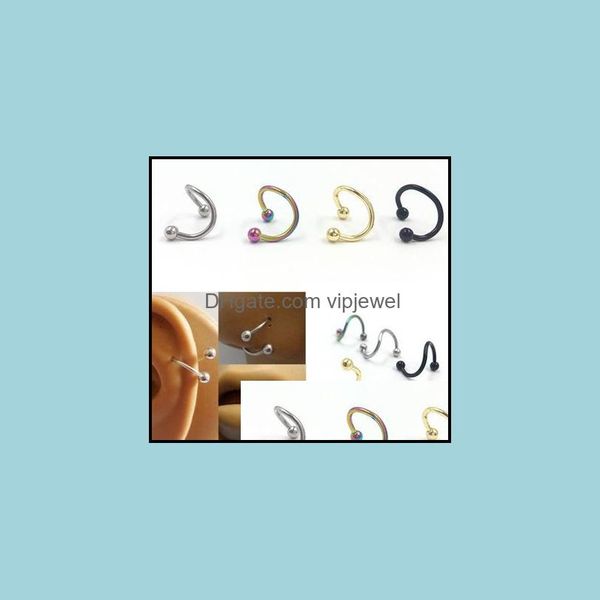 

nose rings studs body jewelry ring art piercing fashion type 316 l stainless steel s 100 pcs kka2071 drop delivery 2021 w8e6k, Silver