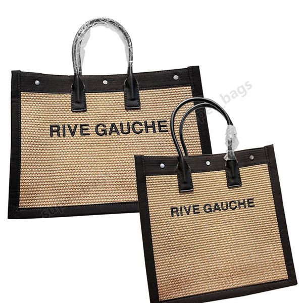 

designer bags rive gauche tote shopping bag women handbags linen large beach handbag luxury travel fashion totes 38 cm or 48 cm