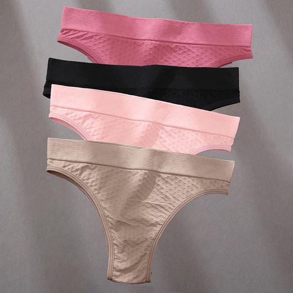 

women's panties s-xxl seamless high waist female underpants brazilian women's cotton briefs comfortable solid color panty lingerie, Black;pink