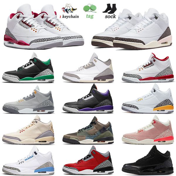 

3 ale basketballs shoes jumpman sneakers sports men women muslin shady 3s unc cardinal red trainers black cat georgetown patchwork