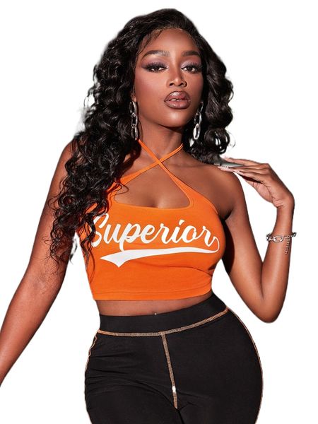 

sxy letter graphic cross halter 35rn#, White